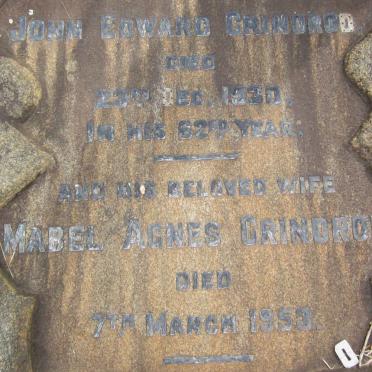 GRINDROD John Edward -1930 &amp; Mabel Agnes -1953