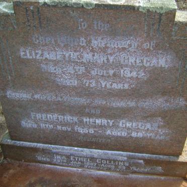 GREGAN Frederick Henry -1966 &amp; Elizabeth Mary -1942 :: COLLINS Ina Ethel -1967
