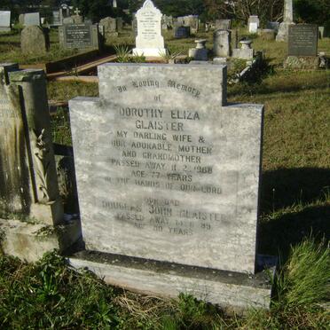 GLAISTER Douglas John -1989 &amp; Dorothy Eliza -1988