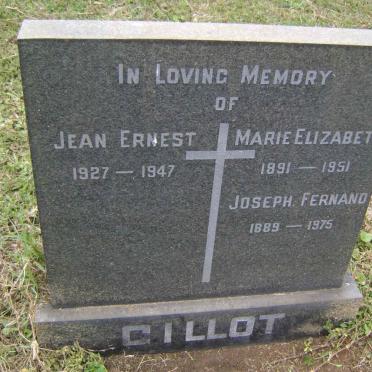 GILLOT Joseph Fernand 1889-1975 &amp; Marie Elizabeth 1891-1951 :: GILLOT Jean Ernest 1927-1947