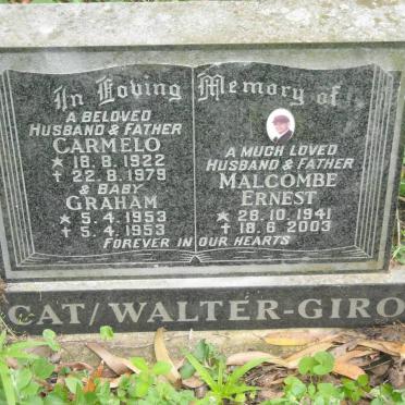 GIROUT Malcombe Ernest, Walter 1941-2003 :: CAT Carmelo 1922-1979 :: CAT Graham 1953-1953