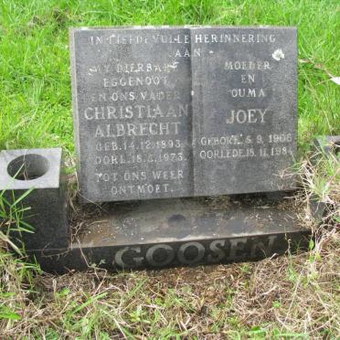 GOOSEN Christiaan Albrecht 1893-1973 &amp; Joey 1906-1984
