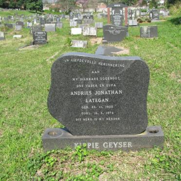 GEYSER Andries Jonathan Lategan 1902-1974