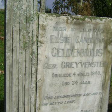 GELDENHUIJS Antonie Krynauw -1976 :: GELDENHUIJS Elsie Carolina nee GREYVENSTEIN -1940