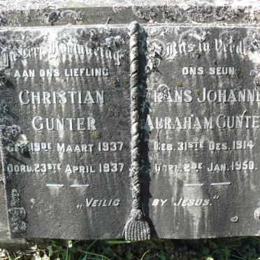 GUNTER Christian 1937-1937 :: GUNTER Frans Johannes Abraham 1914-1950