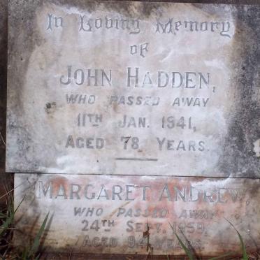 HADDEN John -1941 :: ANDREW Margaret -1959