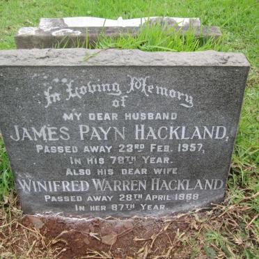 HACKLAND James Payn -1957 &amp; Winifred Warren -1968