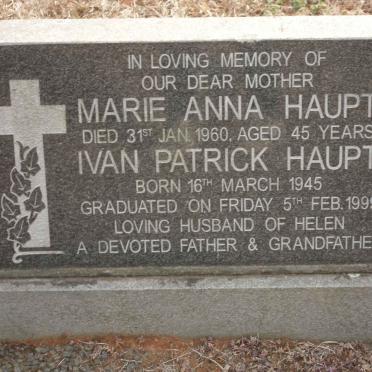 HAUPT Marie Anna -1960 :: HAUPT Ivan Patrick 1945-1999