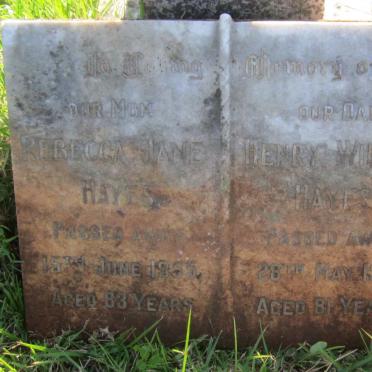 HAYES Henry William -1955 &amp; Rebecca Jane -1955