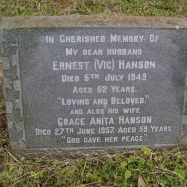 HANSON Ernest -1949 &amp; Grace Anita -1957