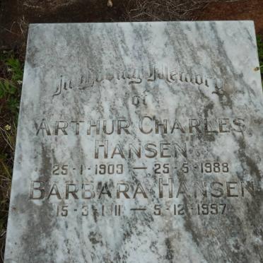 HANSEN Arthur Charles 1909-1988 &amp; Barbara 1911-1997