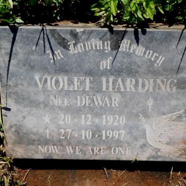 HARDING Violet nee DEWAR 1920-1997