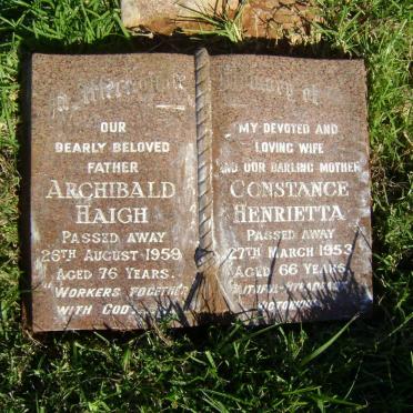 HAIGH Archibald -1959 &amp; Constance Henrietta -1953