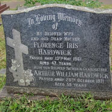 HARDWICK Arthur William -1971 &amp; Florence Iris -1961