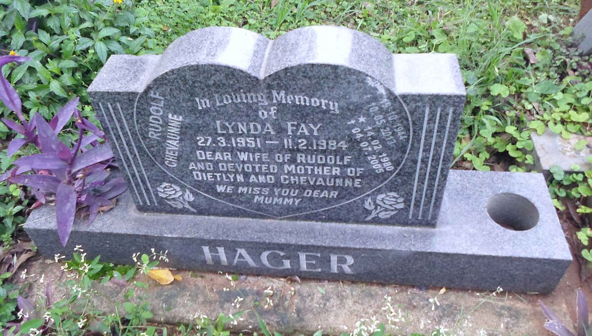 HAGER Rudolf 1944-2013 &amp; Lynda Fay 1951-1984 :: HAGER Chevaunne 1980-2005