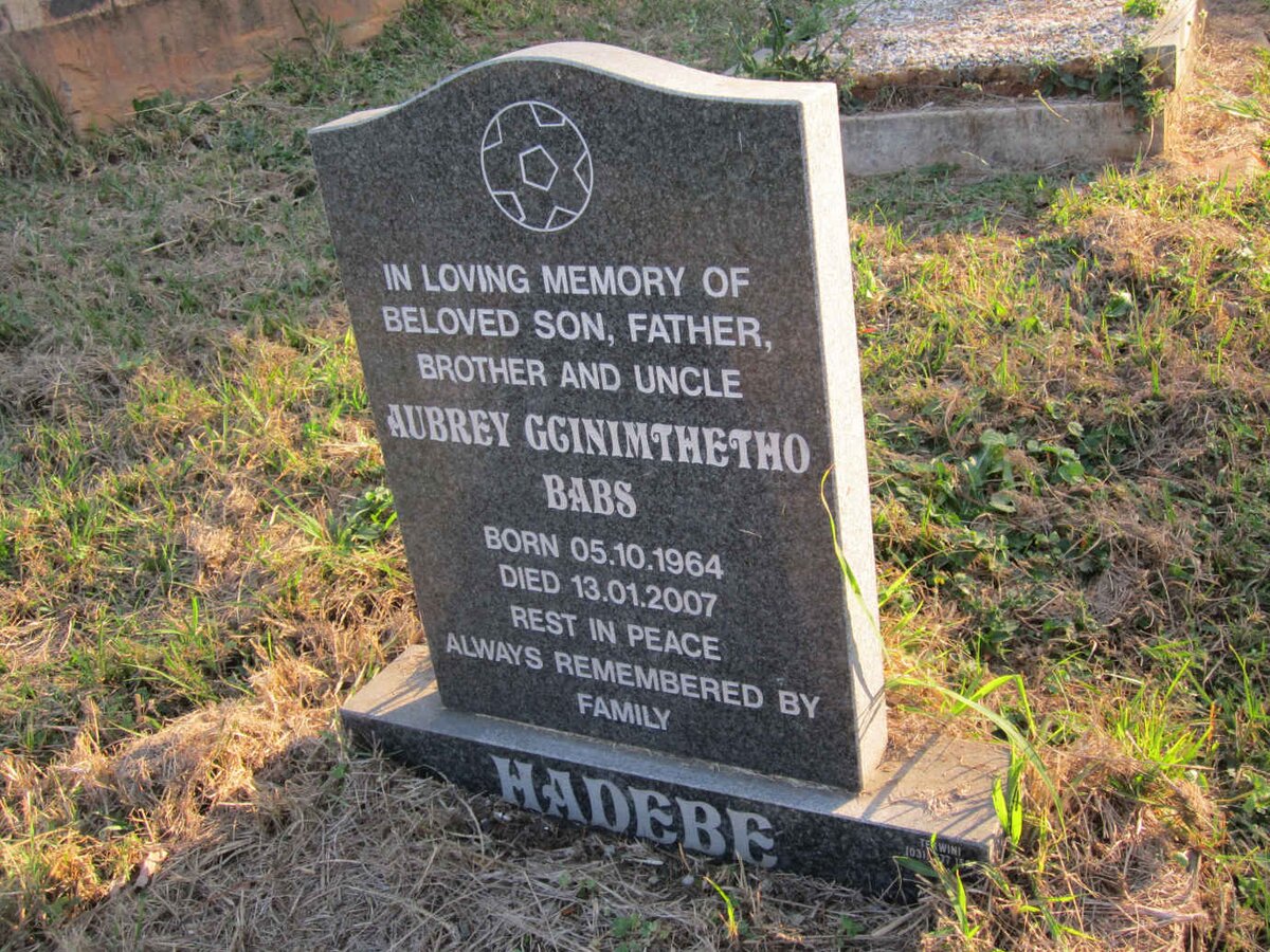 HADEBE Aubrey Gcinimthetho 1964-2007