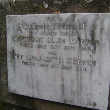 HARPUR Gertrude Ellen -1944 :: O'BRYEN Ivy Charlotte -1948