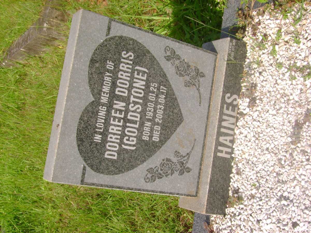 HAINES Dorreen Dorris nee GOLDSTONE 1930-2003