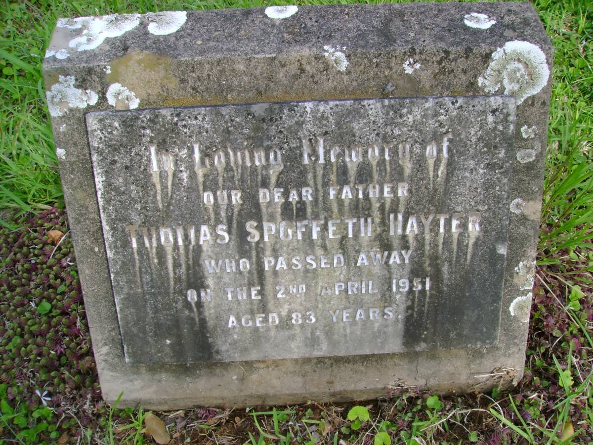 HAYTER Thomas Spoffeth -1951
