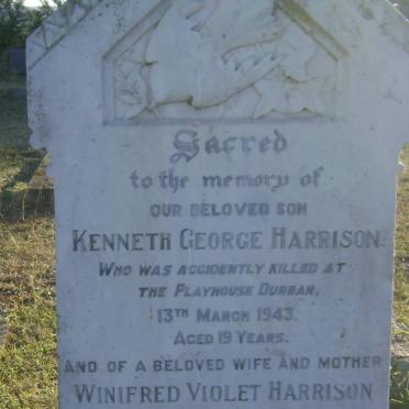 HARRISON Henry -1974 :: HARRISON Winifred Violet -1962 :: HARRISON Kenneth George -1943