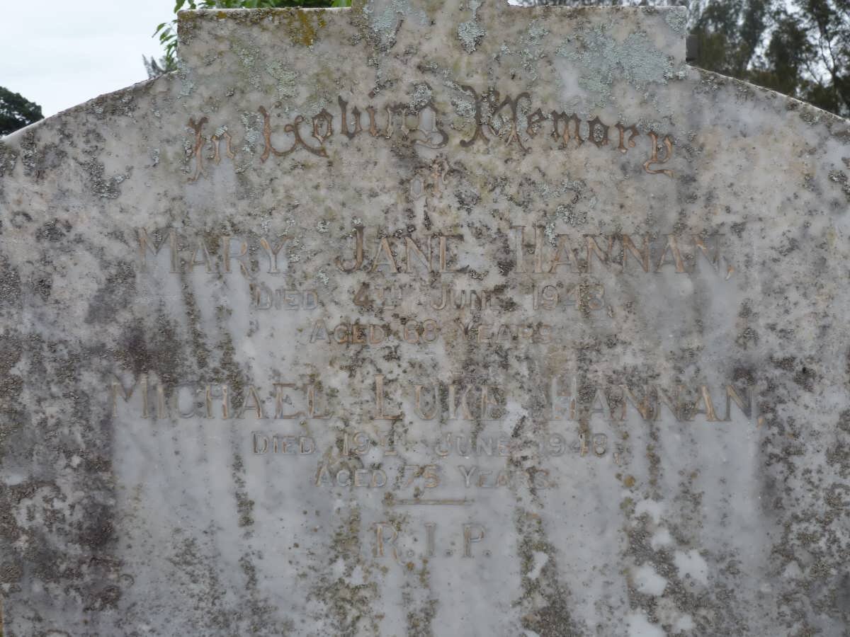 HANNAN Michael Luke -1948 &amp; Mary Jane -1943