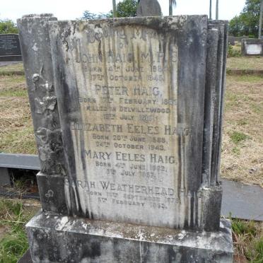 HAIG John 1884-1945 :: HAIG Peter 1886-1916 :: HAIG Elizabeth Eeles 1888-1943