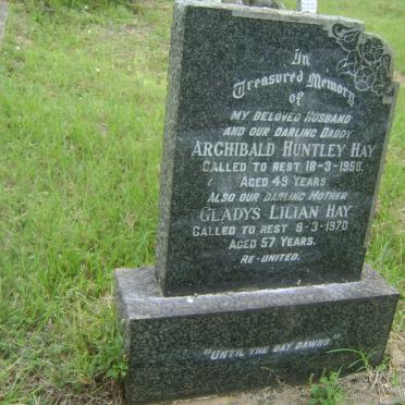 HAY Archibald Huntley -1958 &amp; Gladys Lilian -1970