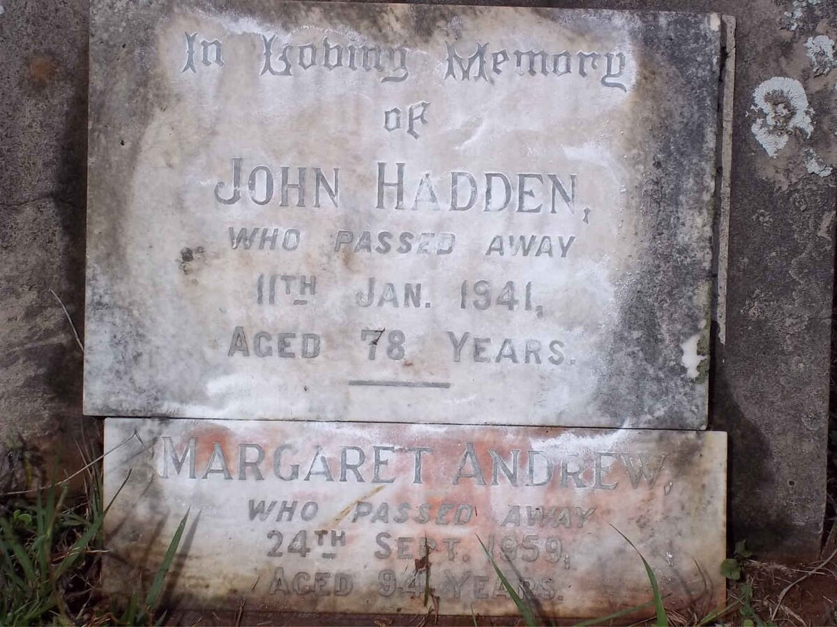 HADDEN John -1941 :: ANDREW Margaret -1959