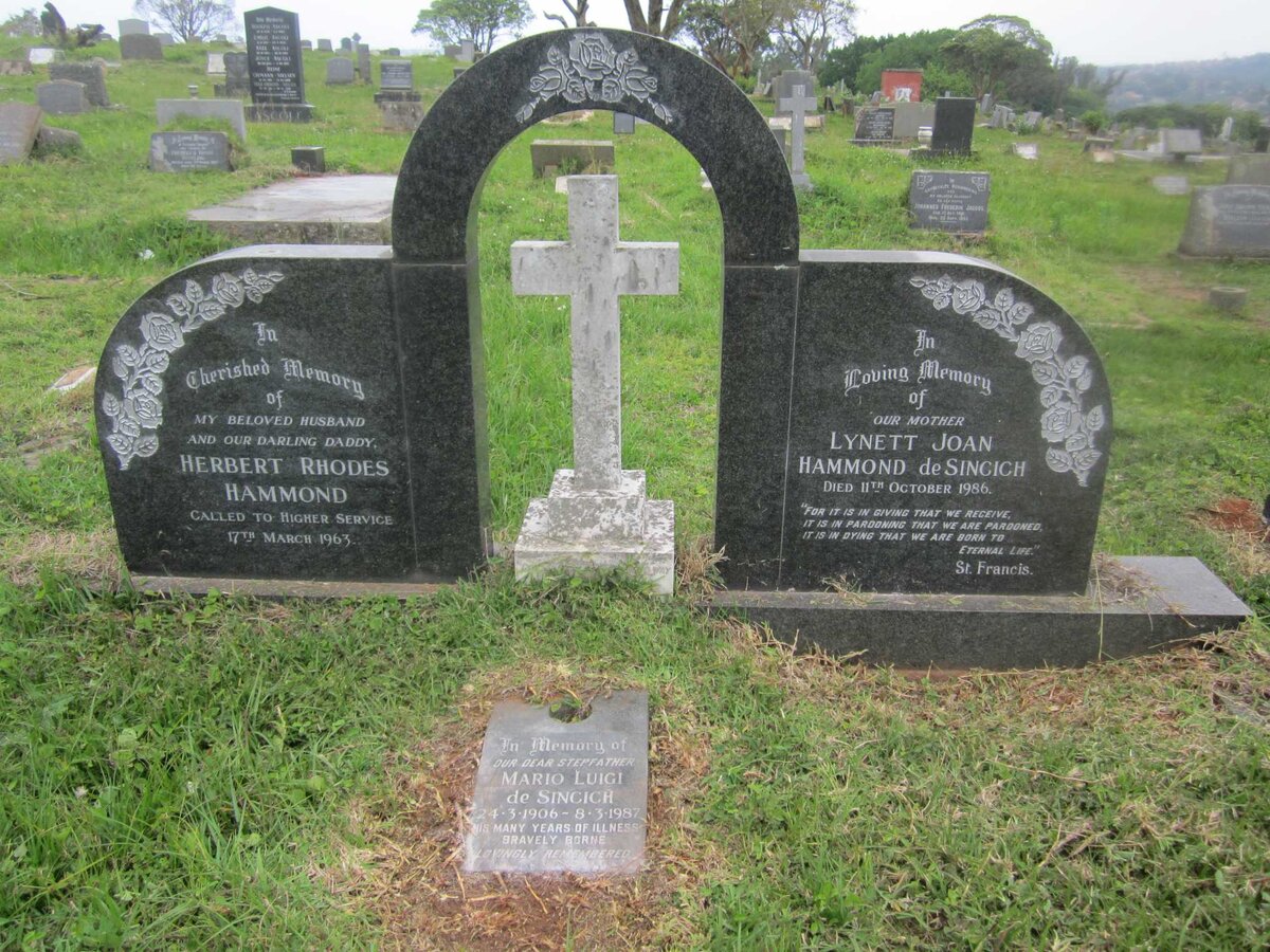 HAMMOND Herbert Rhodes -1963 :: SINCICH Lynett Joan, de formerly HAMMOND -1986 :: SINCICH Mario Luigi, de 1906-1987