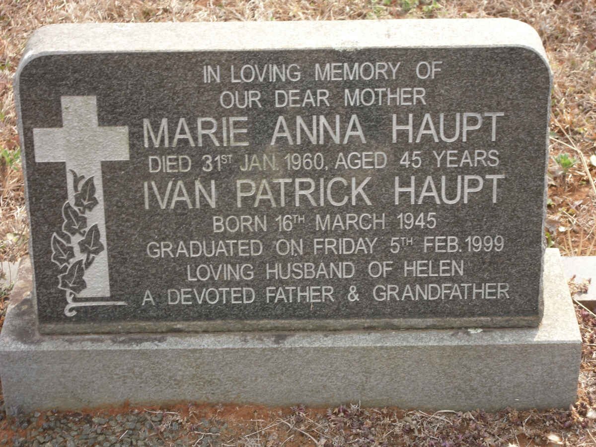 HAUPT Marie Anna -1960 :: HAUPT Ivan Patrick 1945-1999