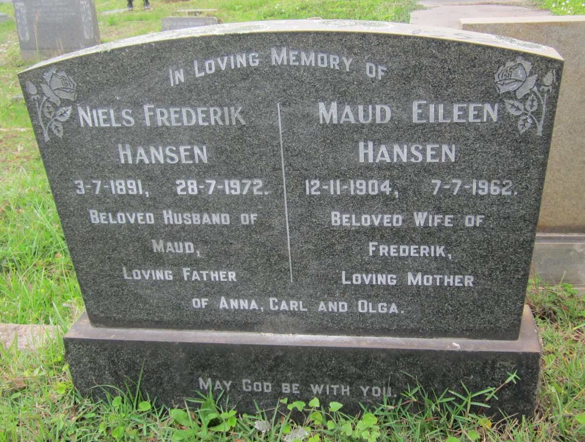 HANSEN Niels Frederik 1891-1972 &amp; Maud Eileen 1904-1962