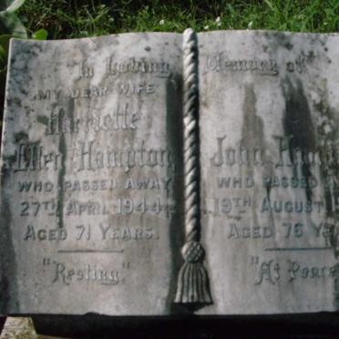 HAMPTON John -1947 &amp; Harriette Ellen -1944