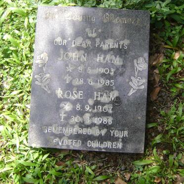 HAM John 1903-1985 &amp; Rose 1907-1988
