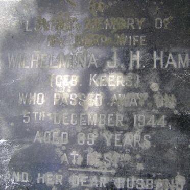 HAM Wilhelmina J.H. nee KEERS -1944