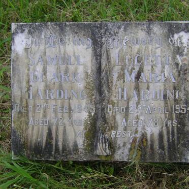 HARDING Samuel Clark -1945 &amp; Lucetta Maria -1954