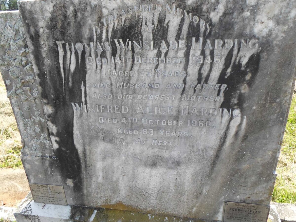 HARDING Thomas Winslade -1946 &amp; Winifred Alice -1960