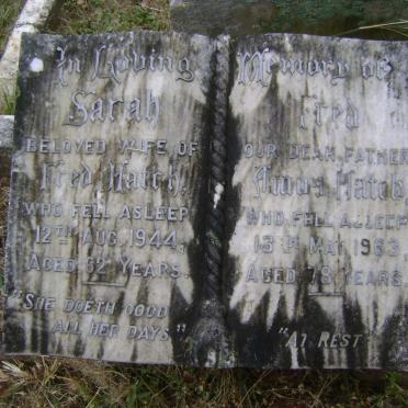 HATCH Fred Amos -1963 &amp; Sarah -1944