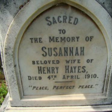 HAYES Susannah -1910