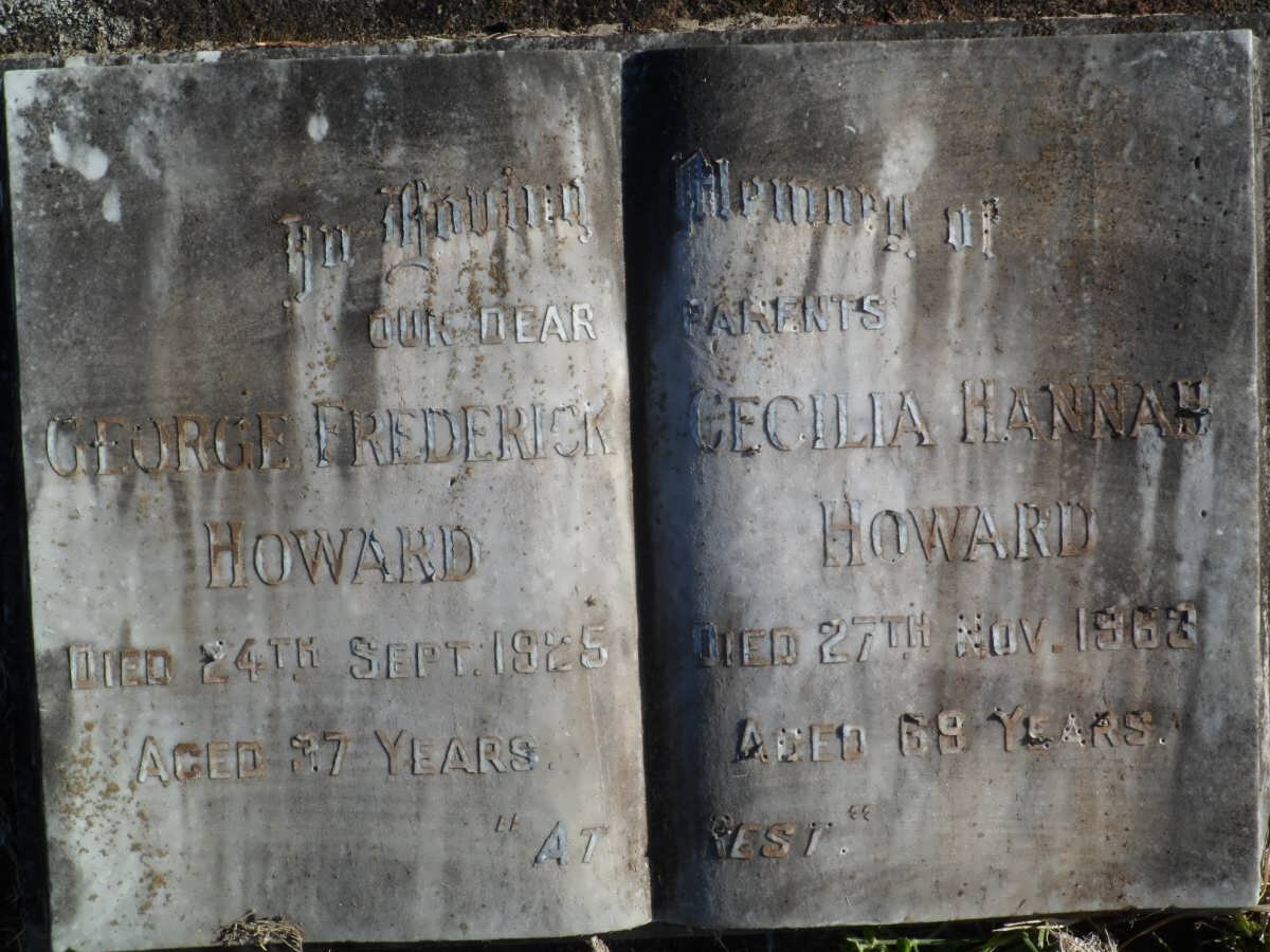 HOWARD George Frederick -1925 &amp; Cecilia Hannah -1963