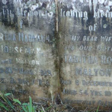 HOUSEMAN Martha Maryann nee MALYON -1929 :: MALYON Tabitha Rosa -1937