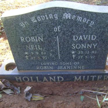 HOLLAND-MUTER Robin Neil 1982-1992 :: HOLLAND-MUTER David Sonny 1983-1992