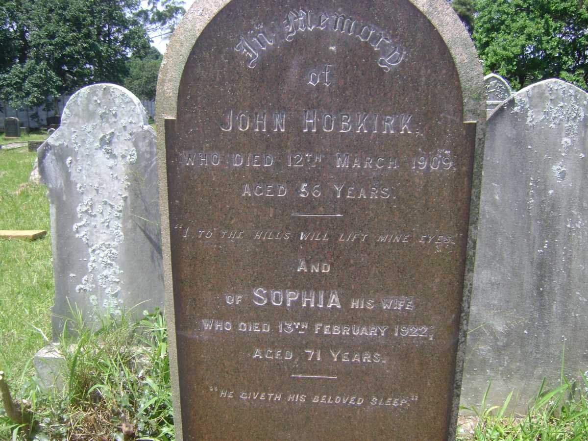 HOBKIRK John -1909 &amp; Sophia -1922