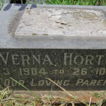 HORTOP William  -1972 &amp; Verna 1904-1976