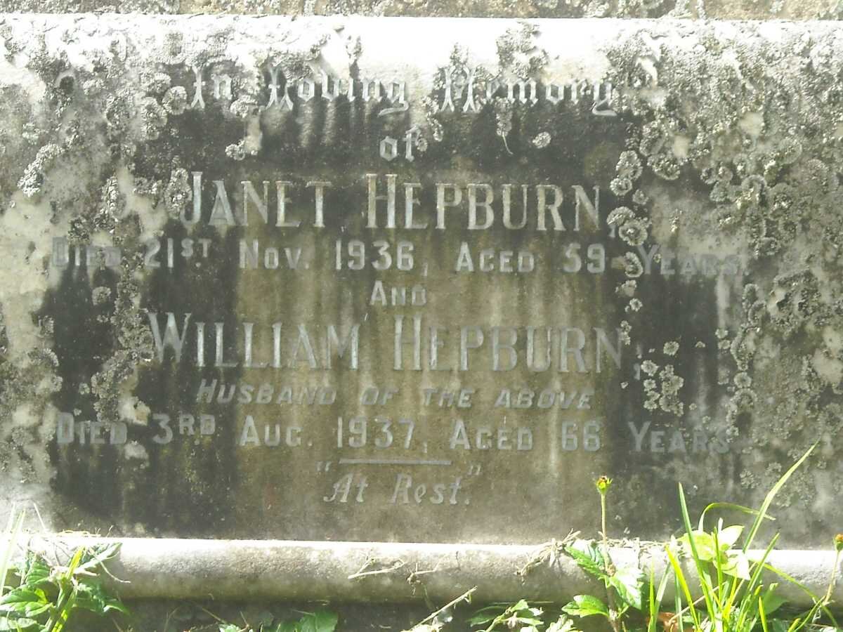 HEPBURN William -1937 &amp; Janet -1936