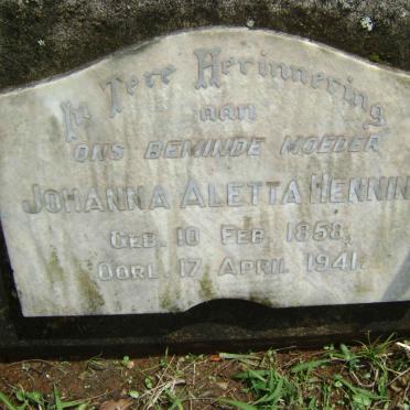 HENNING Johanna Aletta 1858-1941