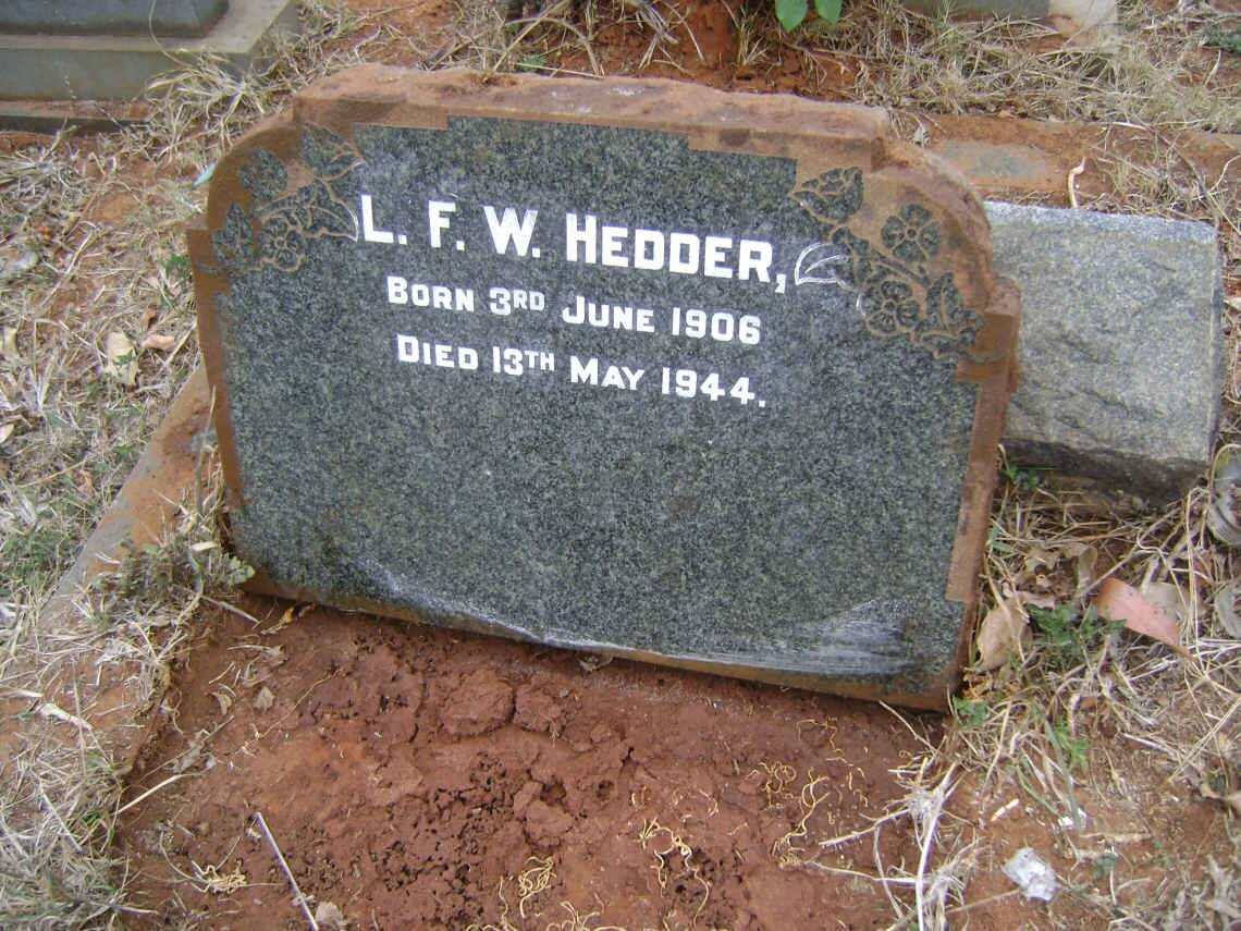 HEDDER L.F.W. 1906-1944