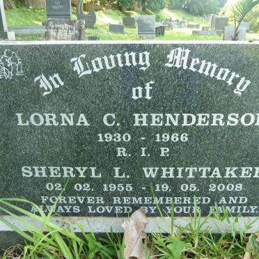 HENDERSON Lorna C. 1930-1966 :: WHITTAKER Sheryl L. 1955-2008