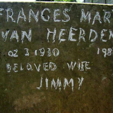 HEERDEN Frances Mary, van 1930-1980