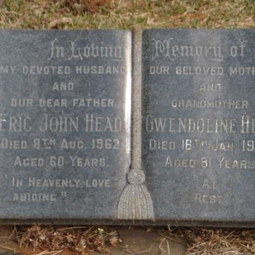HEAD Eric John -1962 &amp; Gwendoline -1986