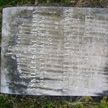 HENDRY Annie nee ERSKINE -1930 :: HENDRY Margaret McIntyre -1956 :: HENDRY Agnes Wilson -1959